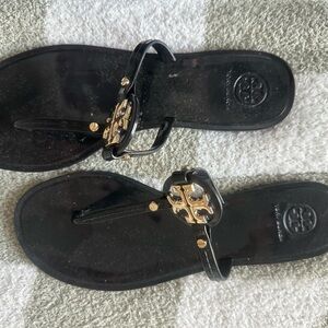 Tory Burch Black and Gold Sandals
